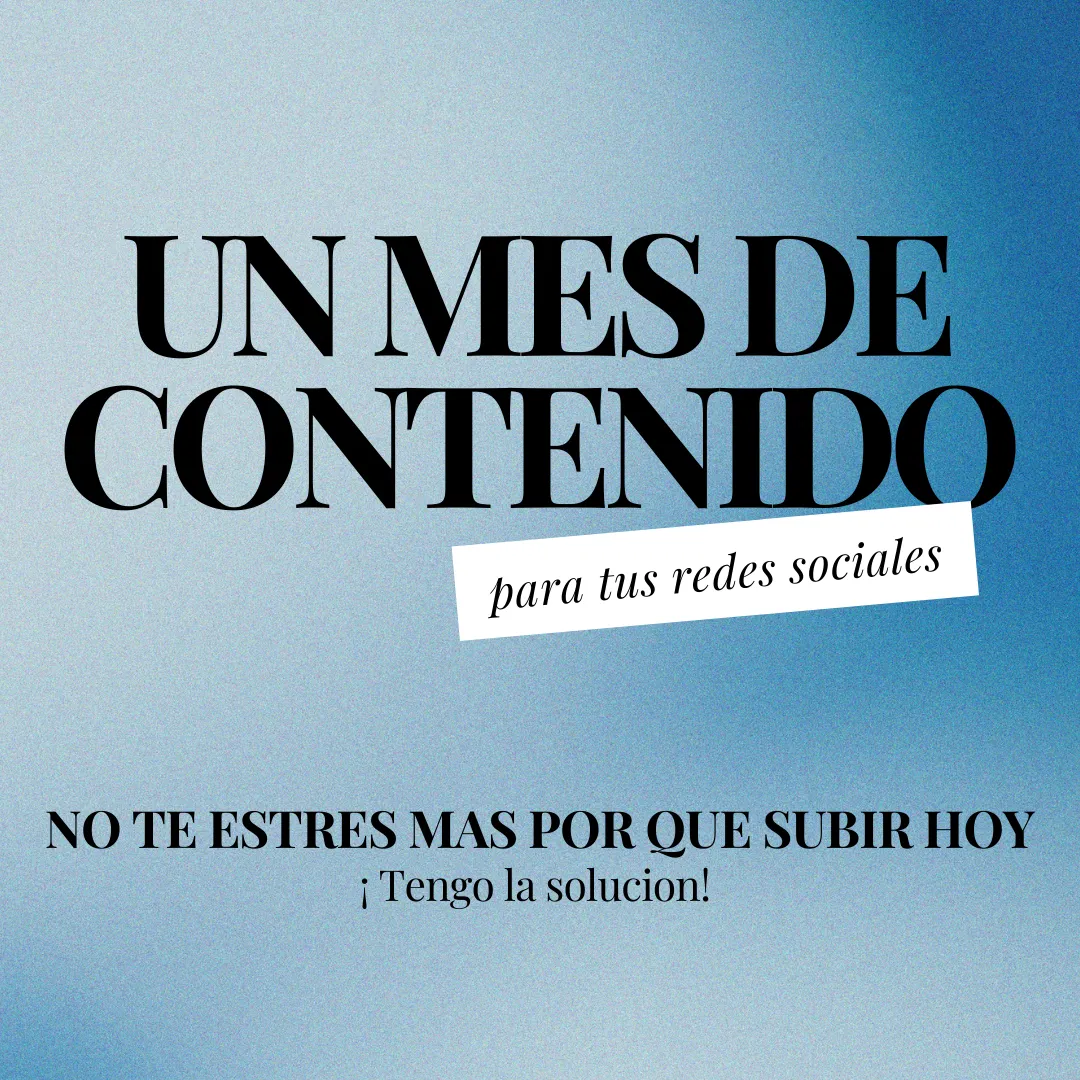 Te armo el plan de contenido mensual para tus redes sociales.