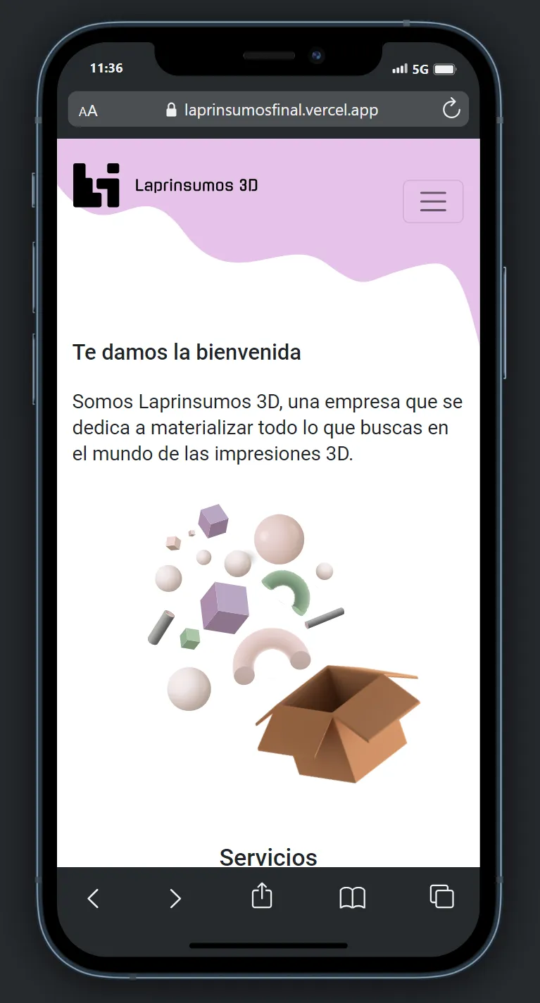 Landing page cinco secciones