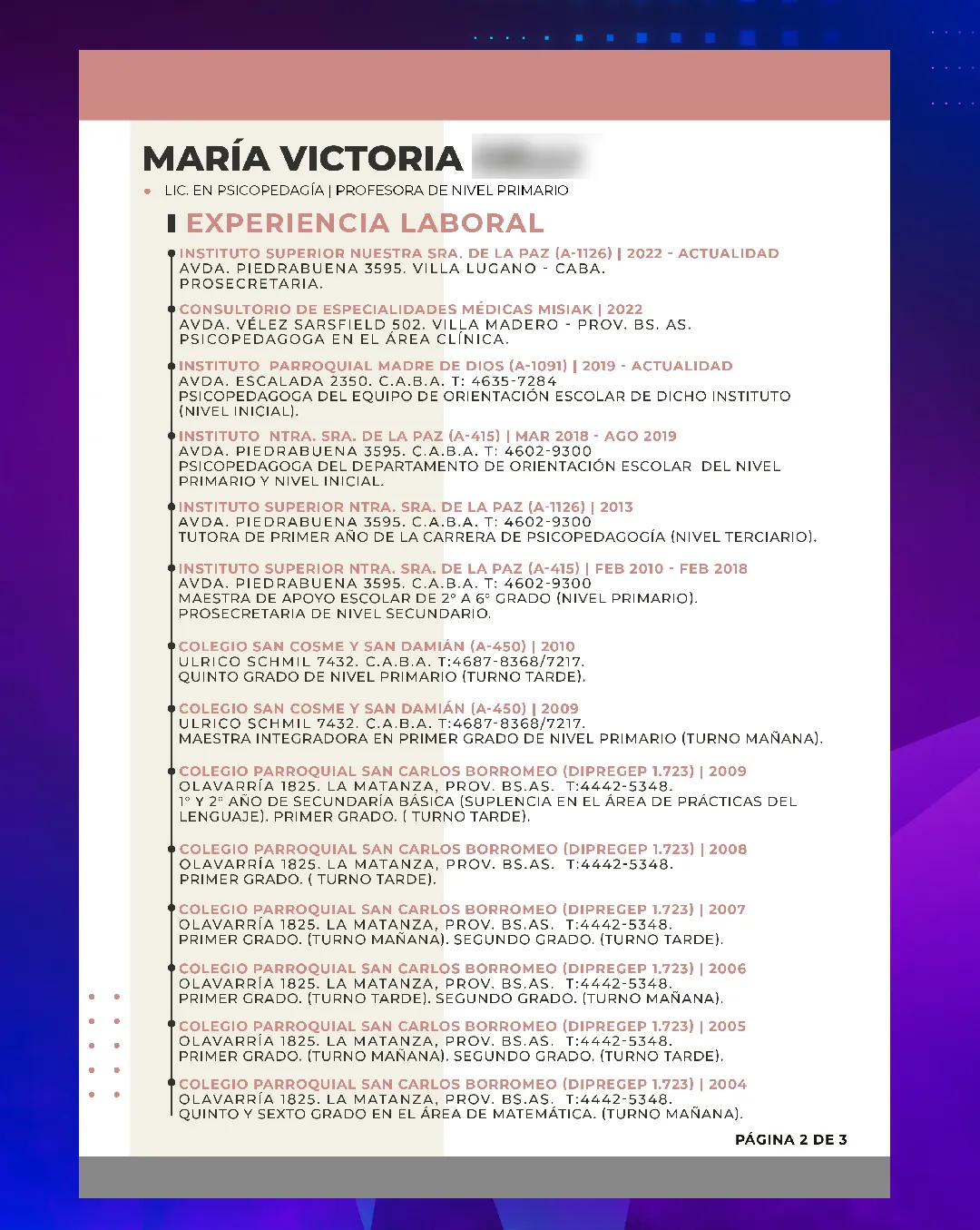CV profesional - Curriculum vitae