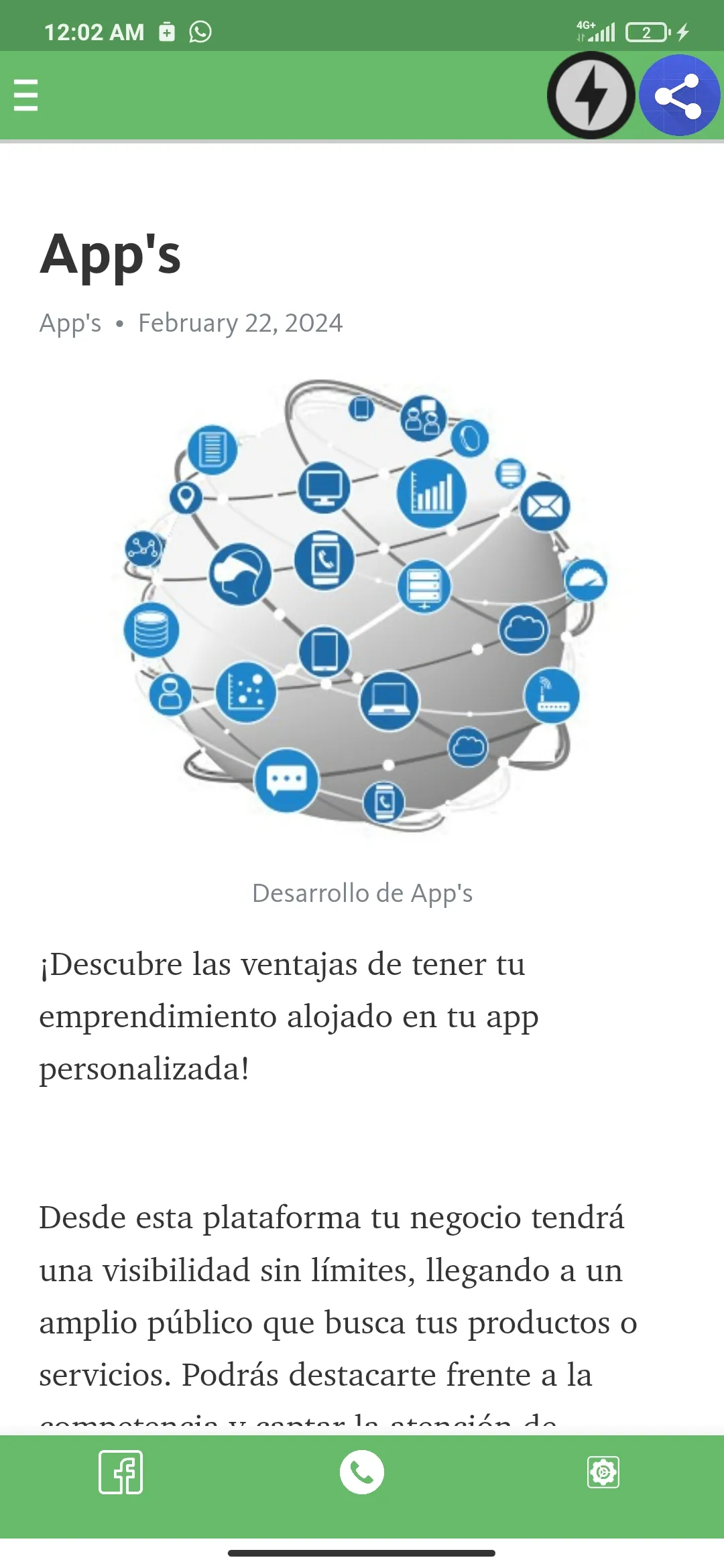 Desarrollo de aplicaciones móviles Android para emprendimientos.