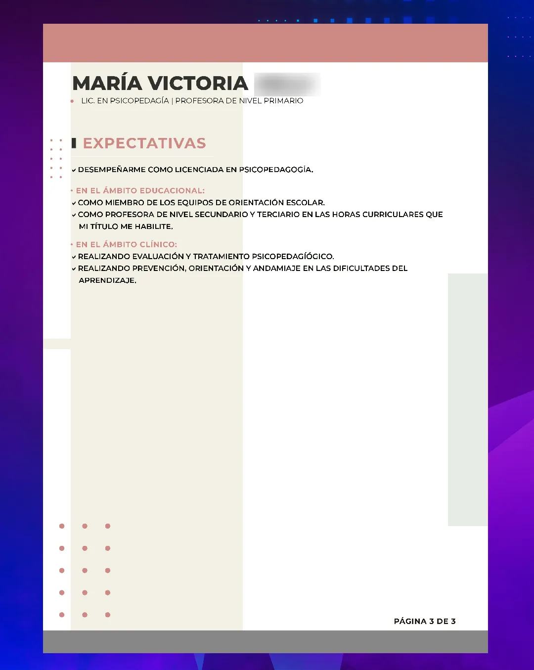CV profesional - Curriculum vitae