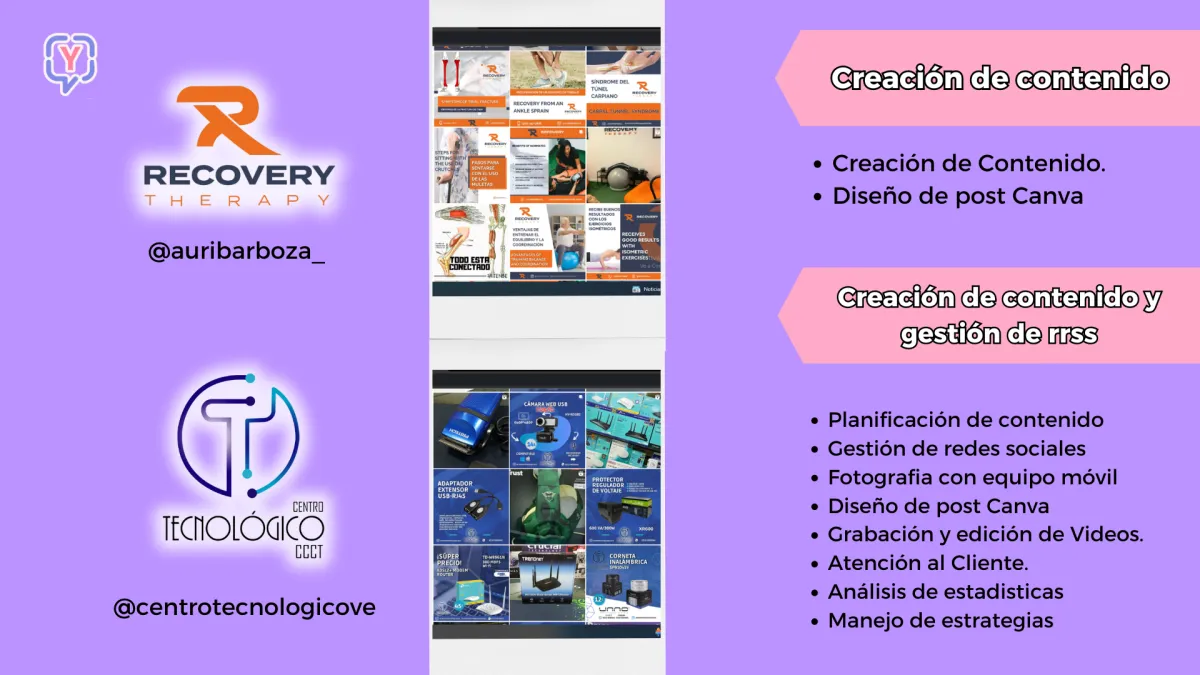 Servicios de Community Manager, Social Media y creacion de contenido 