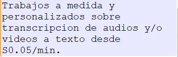 la transcripcion de documentos que necesitas desde 5 centavos por minuto.