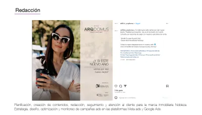 creación de contenido en RRSSS de Facebook e Instagram